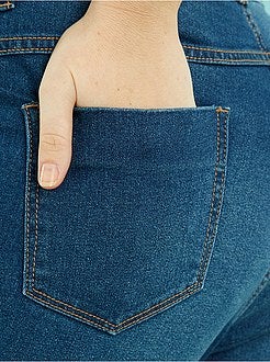 Calças de ganga regulares de ganga elástica comprimento 75 cm - Kiabi