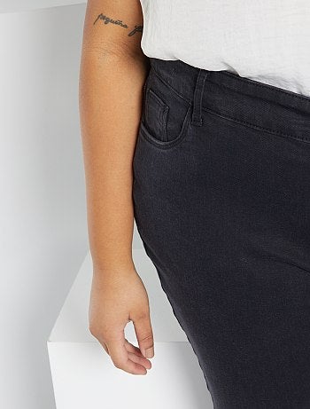 Calças de ganga regulares de ganga elástica comprimento 75 cm - Kiabi