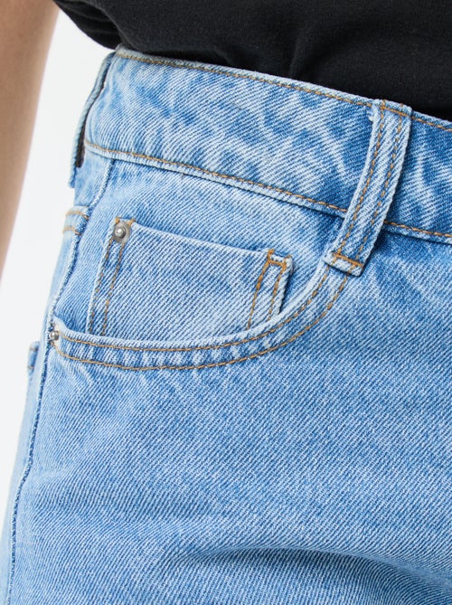 Calças de ganga regulares em algodão - L34 - Kiabi