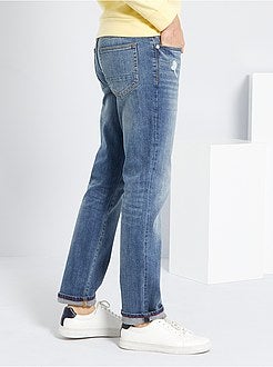 Calças de ganga regulares em ganga de algodão - Kiabi