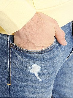 Calças de ganga regulares em ganga de algodão - Kiabi