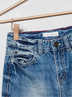 Calças de ganga relax destroy - Kiabi