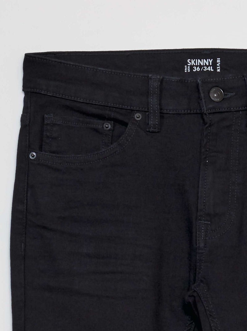 Calças de ganga skinny  - L34 PRETO - Kiabi