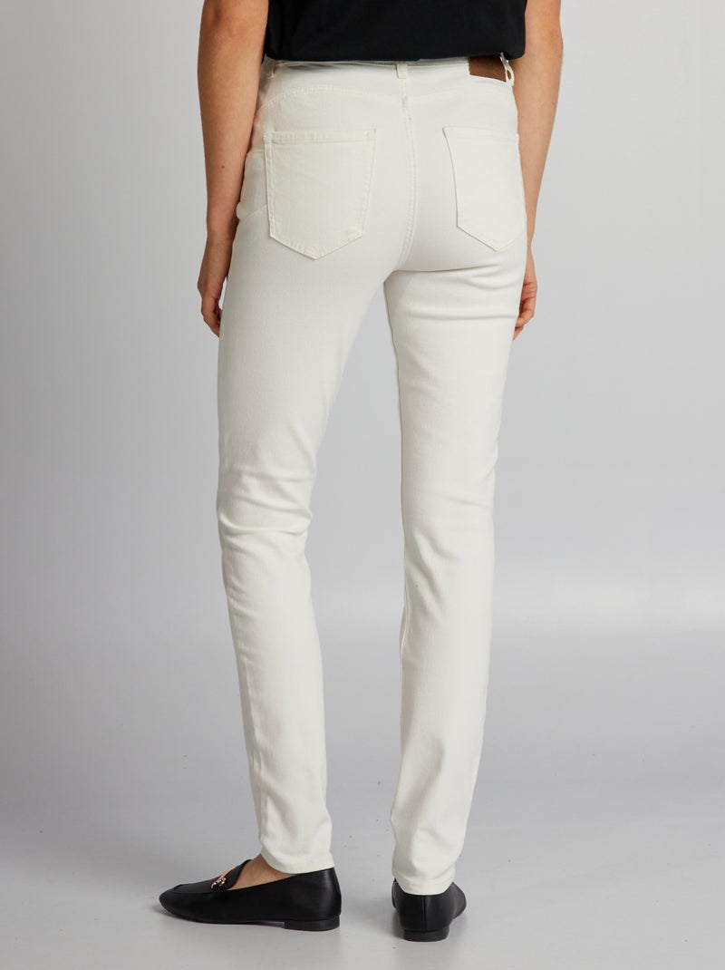 Calças de ganga skinny cintura subida - L28 BRANCO - Kiabi
