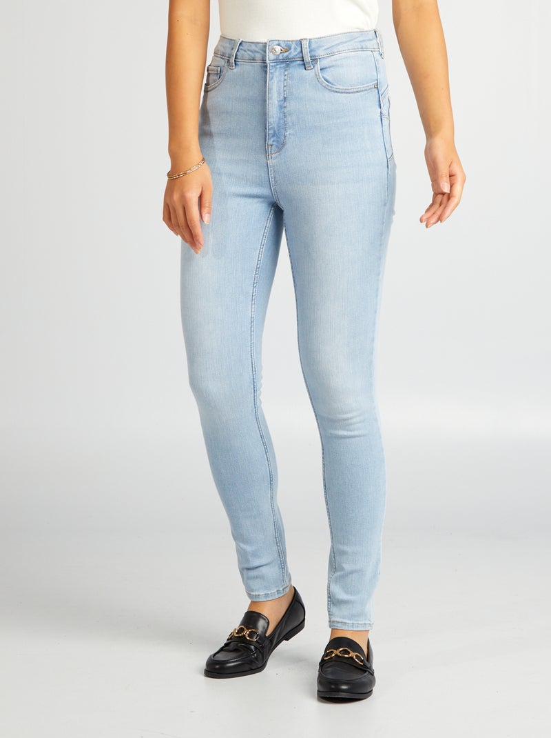 Calças de ganga skinny cintura subida - L30 AZUL - Kiabi