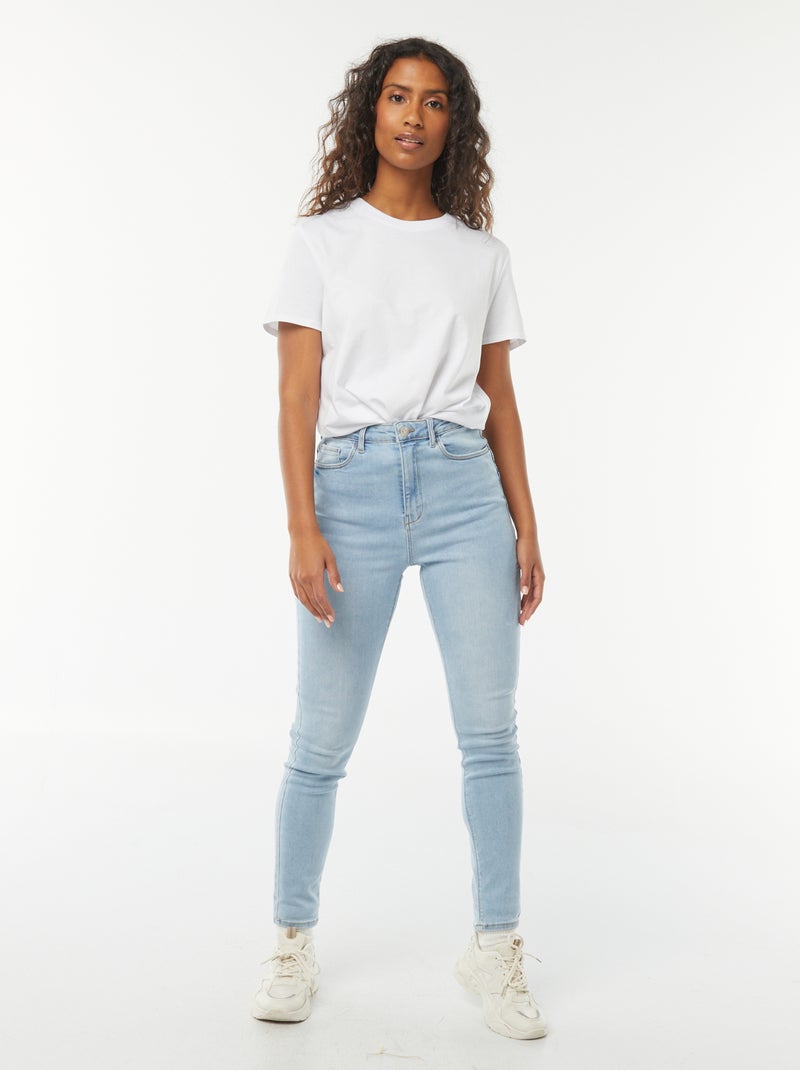 Calças de ganga skinny cintura subida - L30 Azul - Kiabi