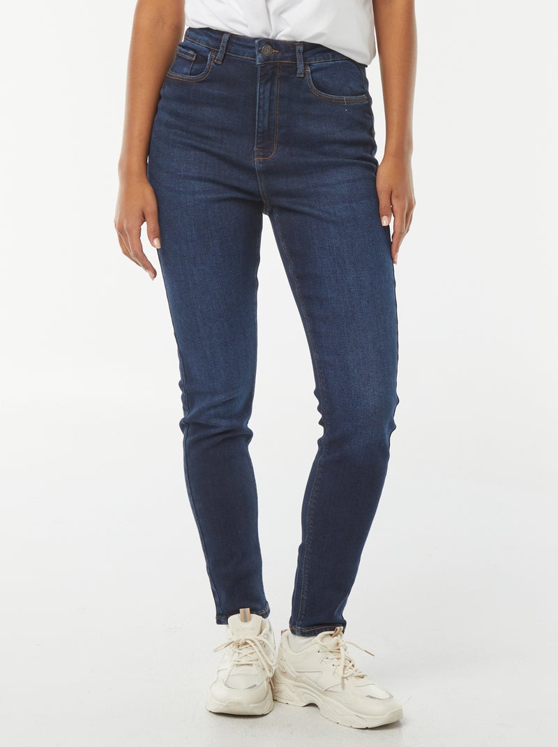 Calças de ganga skinny cintura subida - L30 Azul - Kiabi