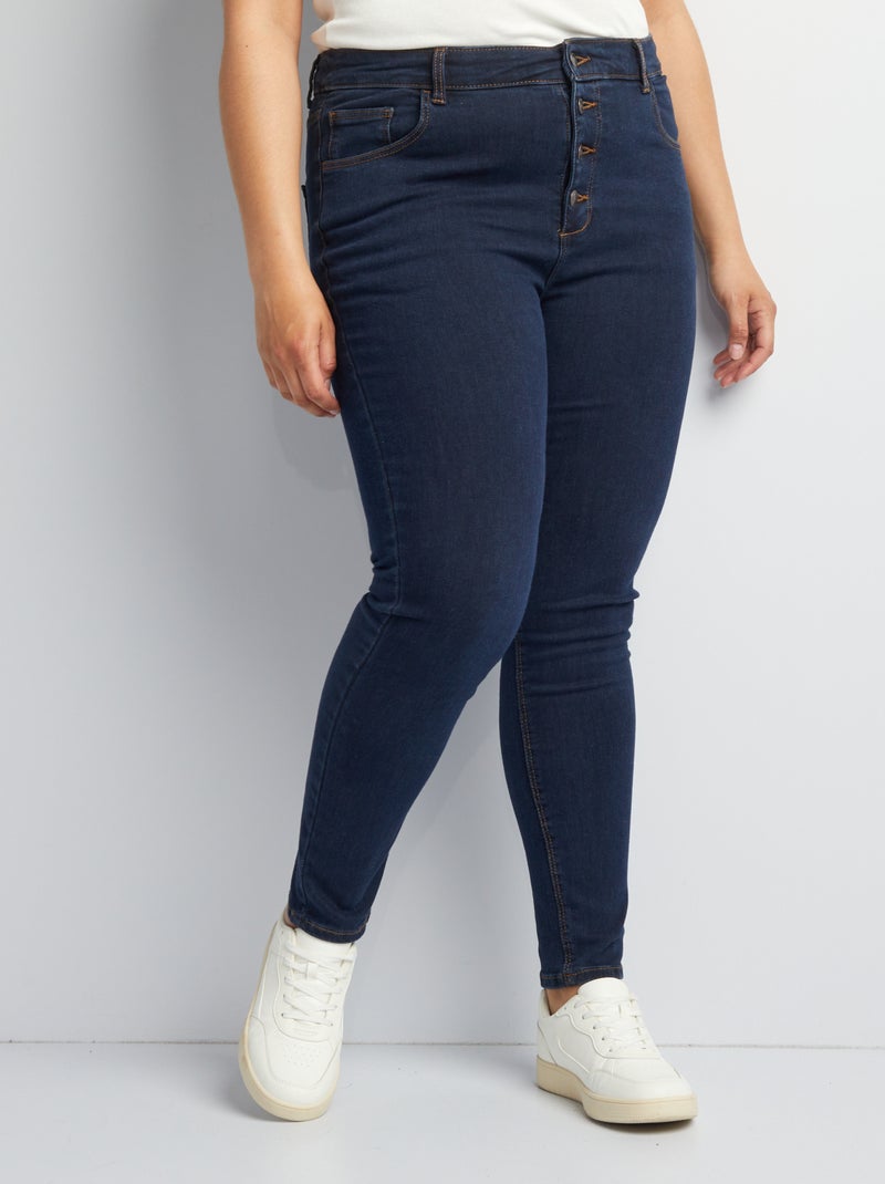 Calças de ganga skinny cintura subida - L32 AZUL - Kiabi