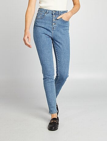 Calças de ganga skinny cintura subida