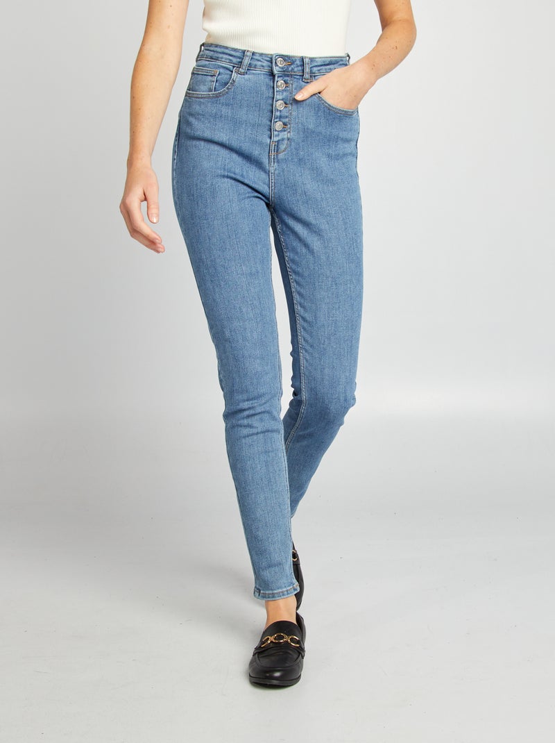 Calças de ganga skinny cintura subida AZUL - Kiabi