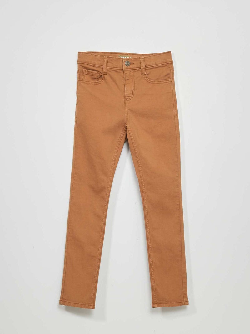 Calças de ganga skinny com 5 bolsos Bege - Kiabi
