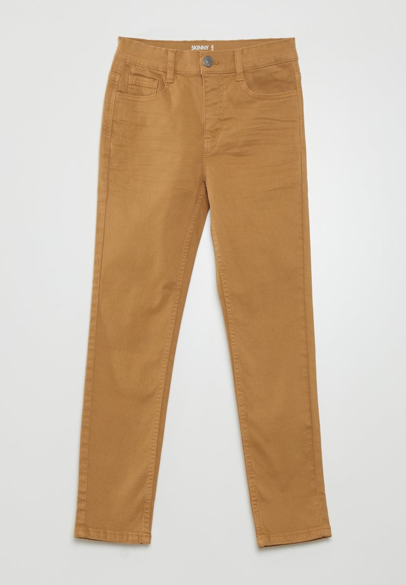Calças de ganga skinny com 5 bolsos CASTANHO - Kiabi