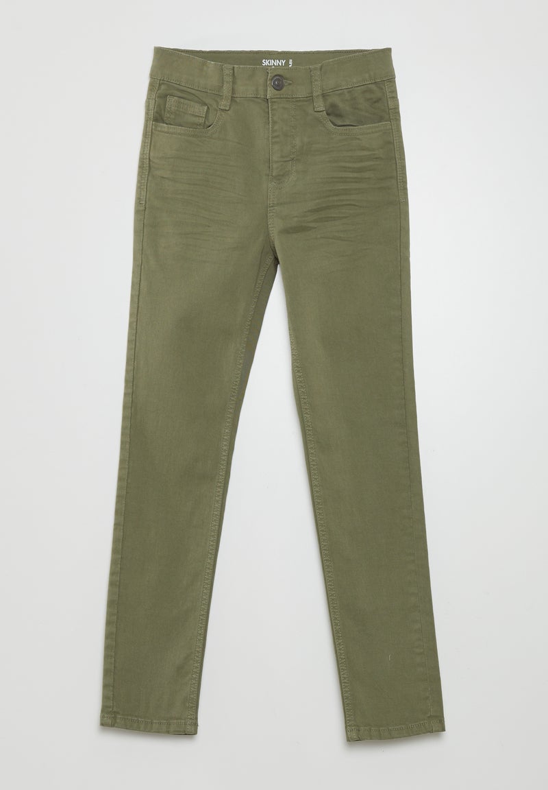 Calças de ganga skinny com 5 bolsos VERDE - Kiabi