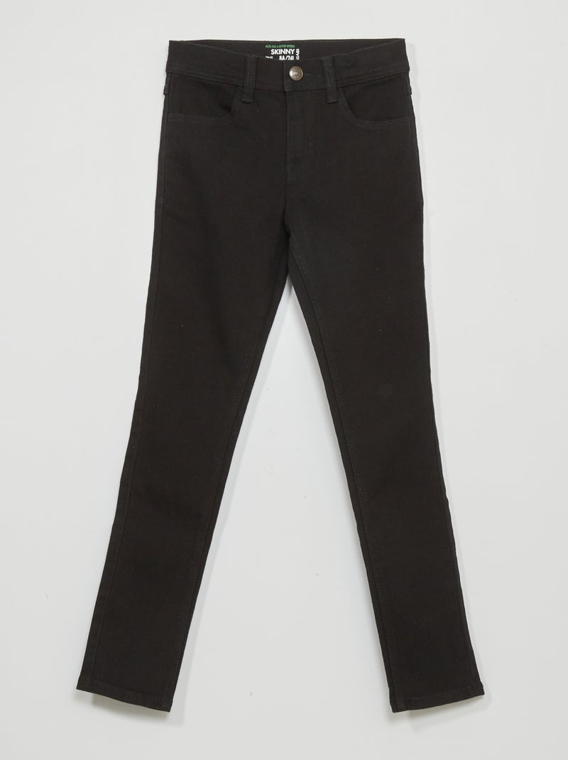 Calças de ganga skinny com cintura ajustável PRETO - Kiabi