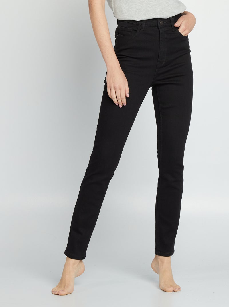 Calças de ganga skinny com cintura subida - L28 PRETO - Kiabi