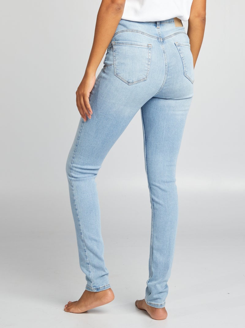Calças de ganga skinny com cintura subida - L32 AZUL - Kiabi