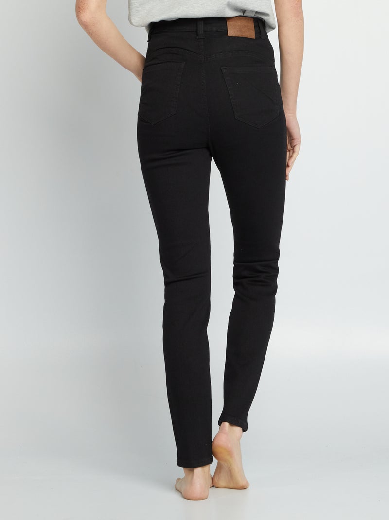 Calças de ganga skinny com cintura subida - L32 PRETO - Kiabi