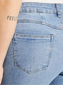 Calças de ganga skinny com cintura subida - Kiabi