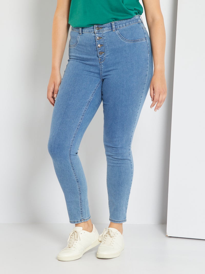 Calças de ganga skinny com cintura subida AZUL - Kiabi