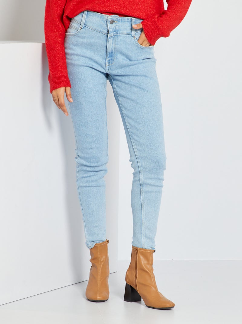Calças de ganga skinny com cintura subida AZUL - Kiabi