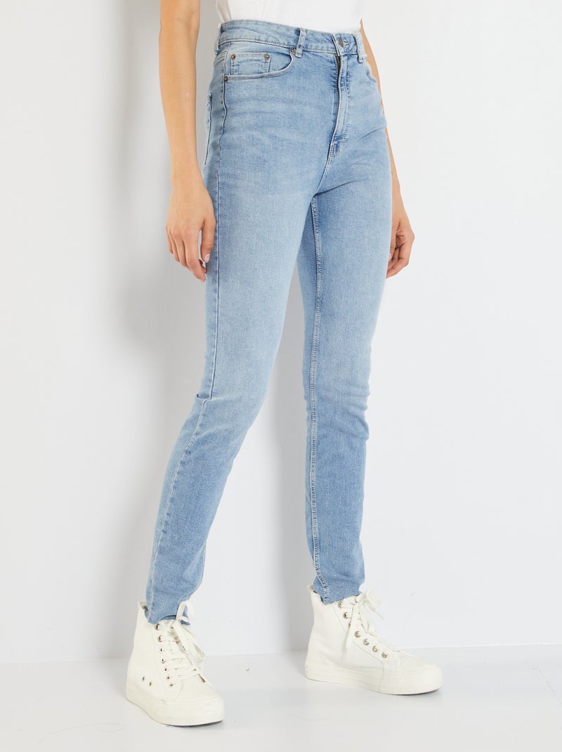 Calças de ganga skinny com cintura subida Azul - Kiabi