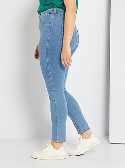 Calças de ganga skinny com cintura subida de conceção ecológica - Kiabi