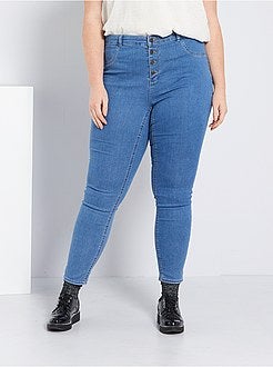 Calças de ganga skinny com cintura subida de conceção ecológica - Kiabi