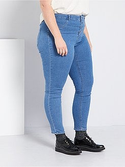 Calças de ganga skinny com cintura subida de conceção ecológica - Kiabi