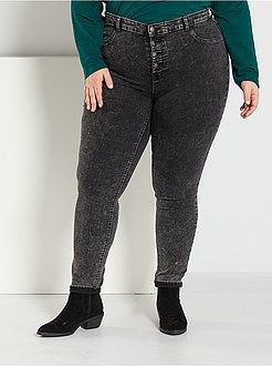 Calças de ganga skinny com cintura subida de conceção ecológica - Kiabi