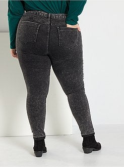 Calças de ganga skinny com cintura subida de conceção ecológica - Kiabi