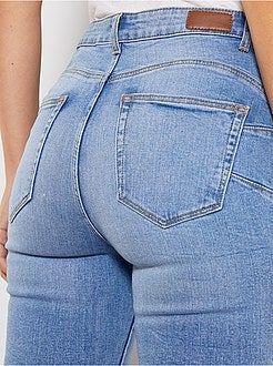 Calças de ganga skinny com cintura subida e comprimento US 32 de conceção ecológica - Kiabi