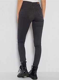 Calças de ganga skinny com cintura subida e comprimento US 34 de conceção ecológica - Kiabi