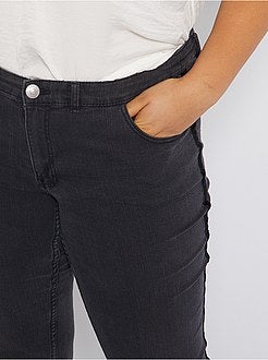 Calças de ganga skinny com faixa em veludo - Kiabi