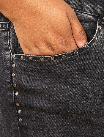 Mulher tamanhos grandes - Calças de ganga skinny com tachas - Kiabi