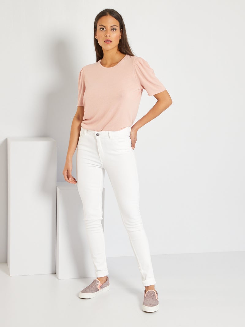 Calças de ganga skinny comprimento US30 Branco - Kiabi