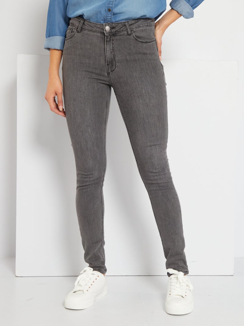 Calças de ganga skinny comprimento US30 CINZA - Kiabi