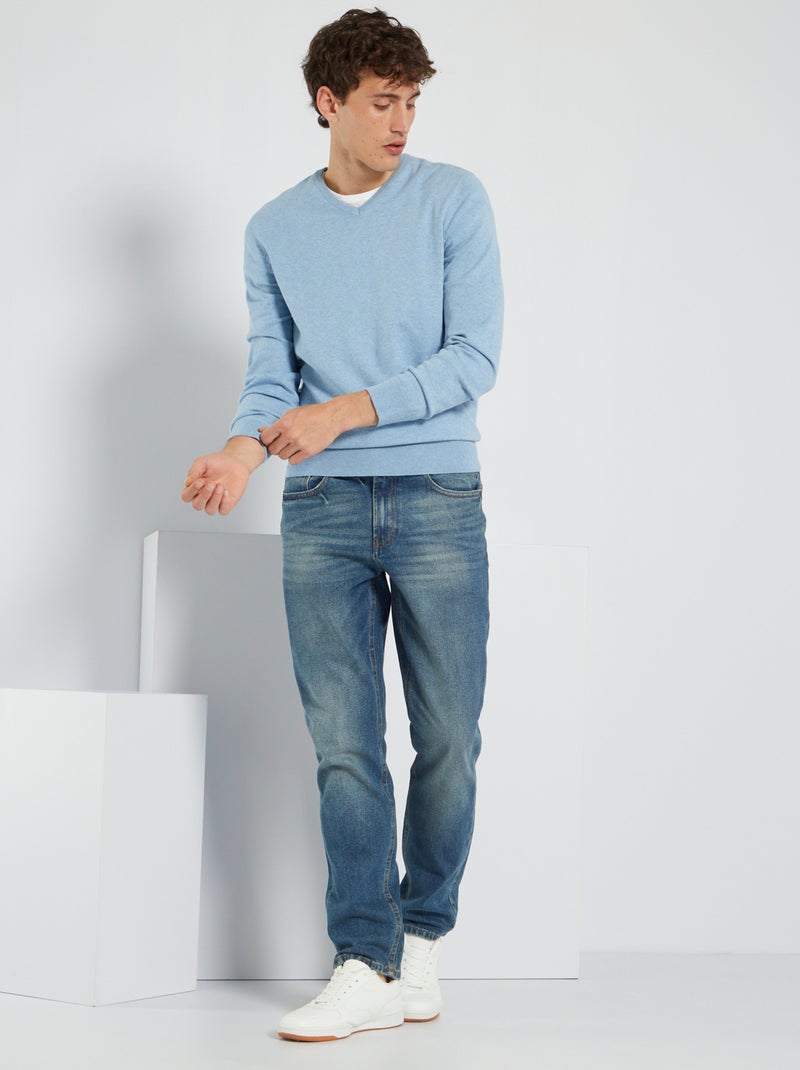 Calças de ganga skinny elásticas - L32 AZUL - Kiabi