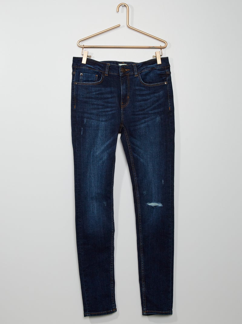 Calças de ganga skinny elásticas destroy AZUL - Kiabi