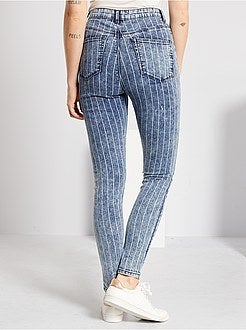 Calças de ganga skinny estampadas - Kiabi