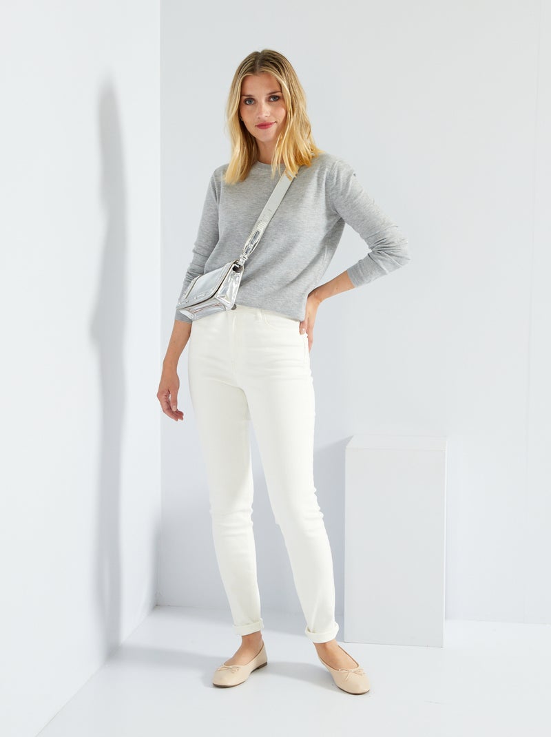 Calças de ganga skinny fit  - L30 BRANCO - Kiabi