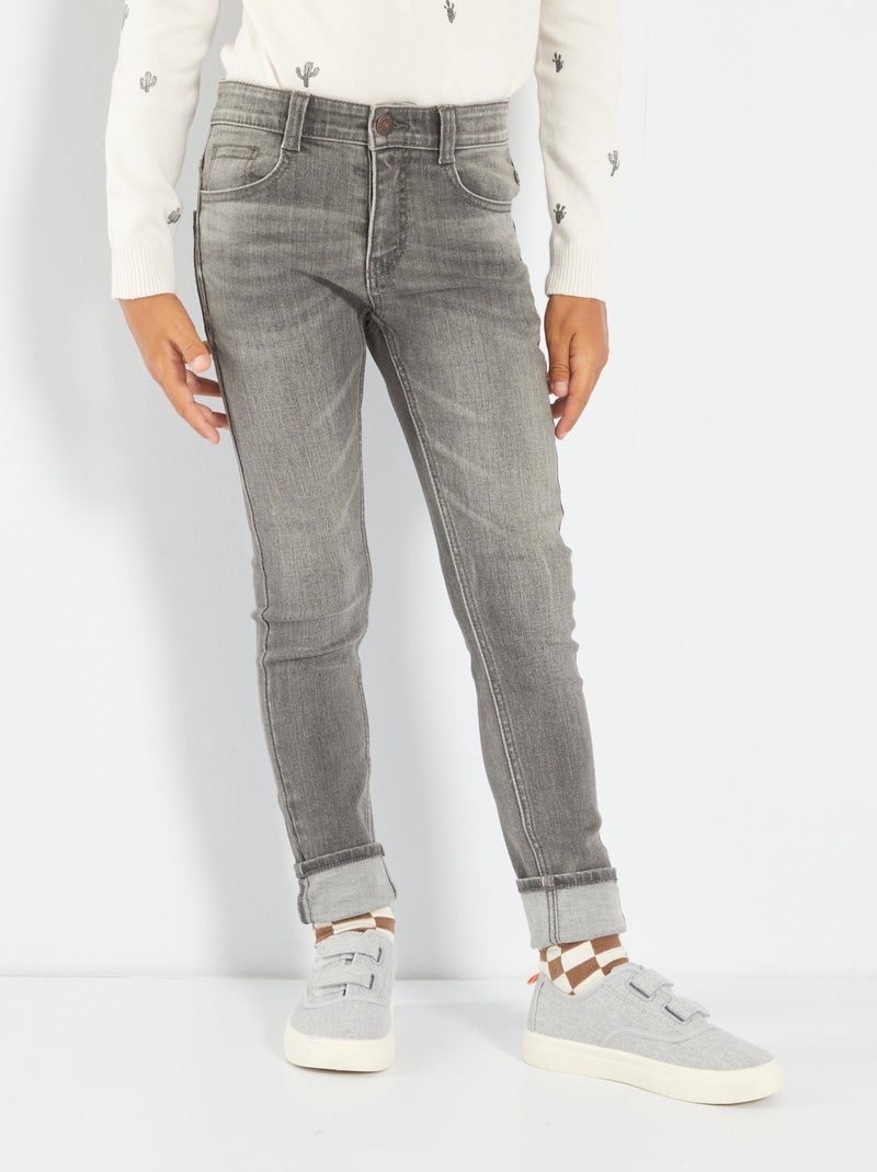 Calças de ganga skinny Jeans Cinza - Kiabi