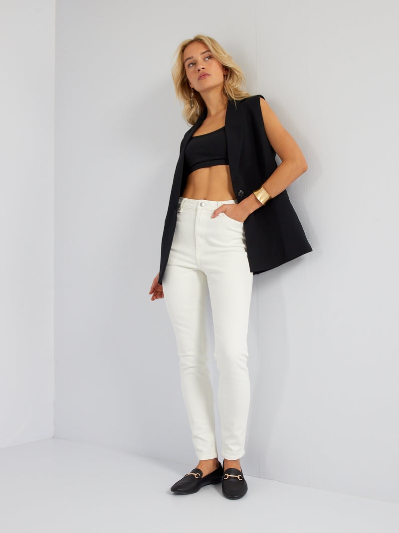 Calças de ganga skinny push-up - L30 BRANCO - Kiabi