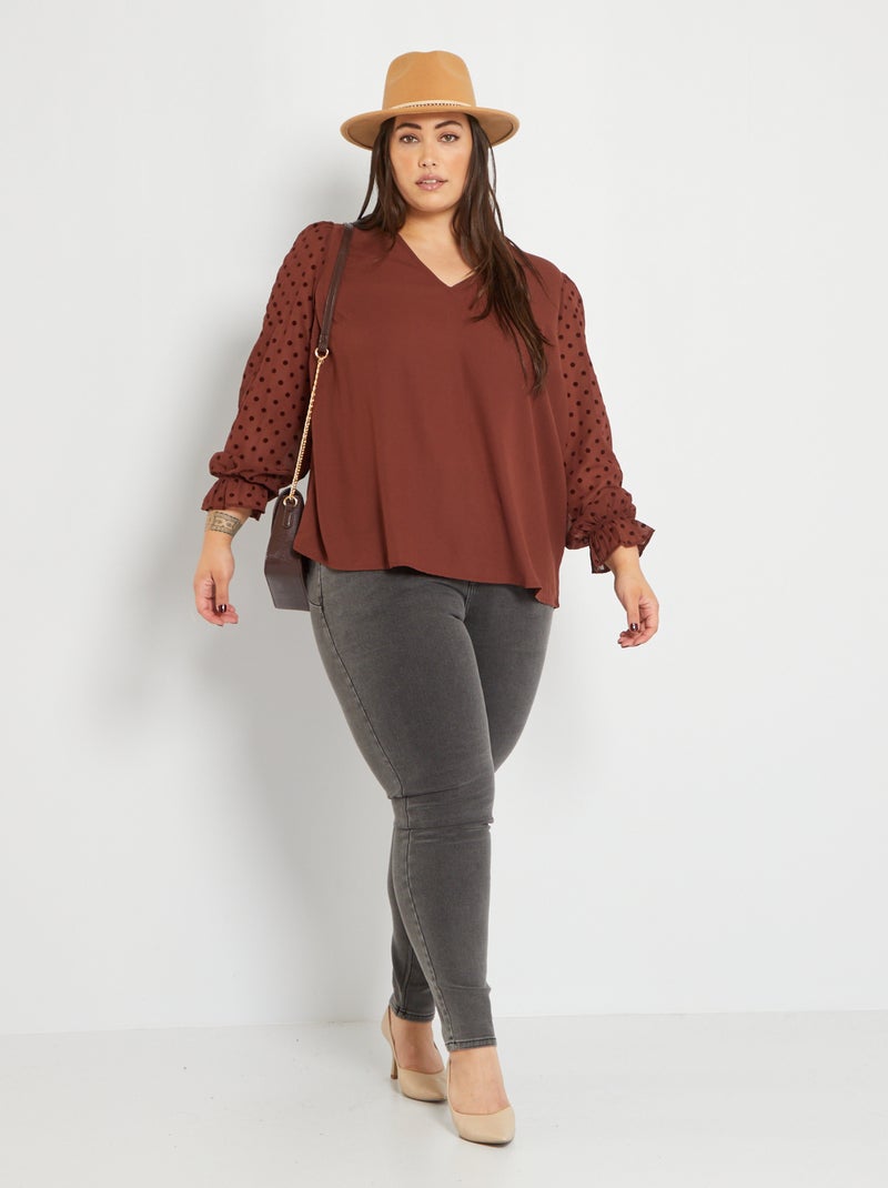 Calças de ganga skinny push-up CINZA - Kiabi