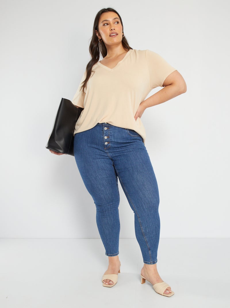 Calças de ganga skinny/corte muito justo  - L28 AZUL - Kiabi