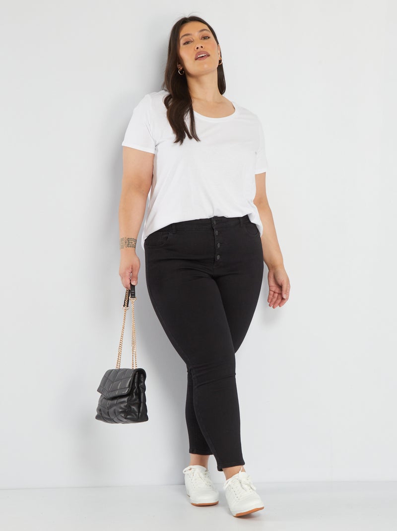 Calças de ganga skinny/corte muito justo  - L28 PRETO - Kiabi