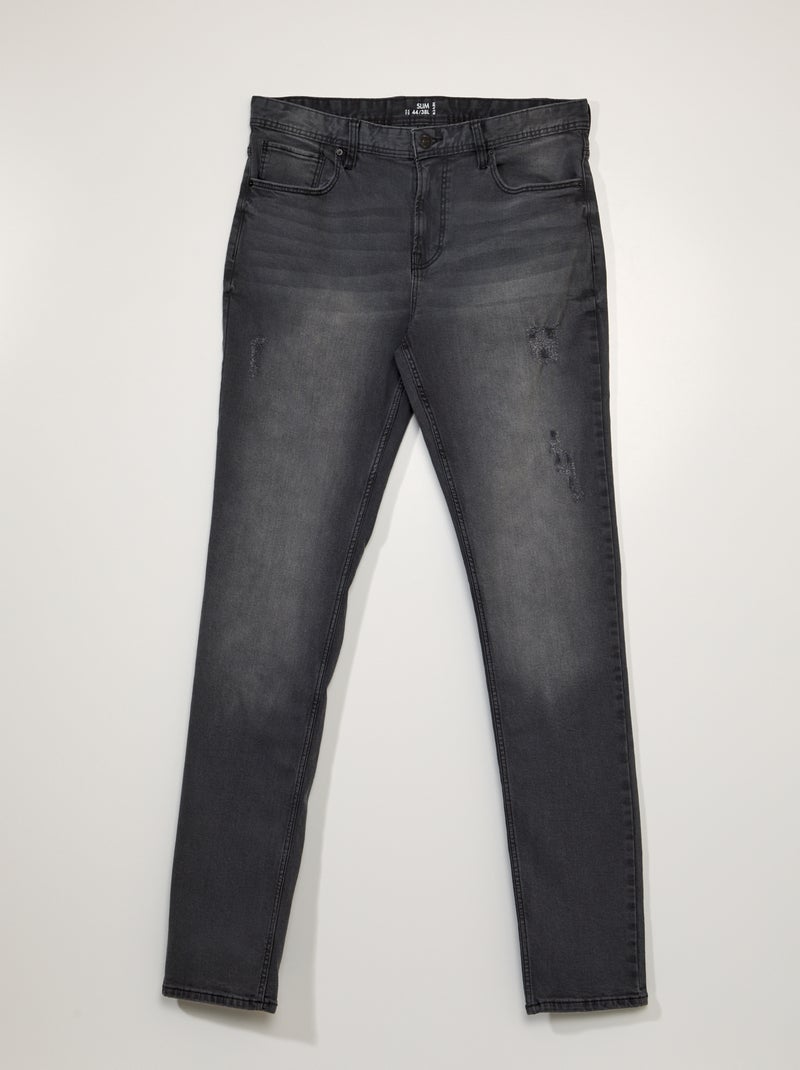 Calças de ganga slim - 38L PRETO - Kiabi