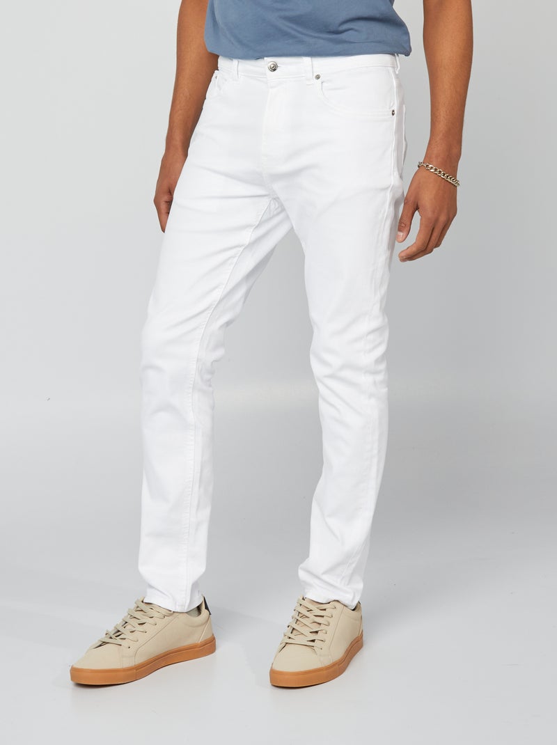 Calças de ganga slim  - L32 Branco - Kiabi