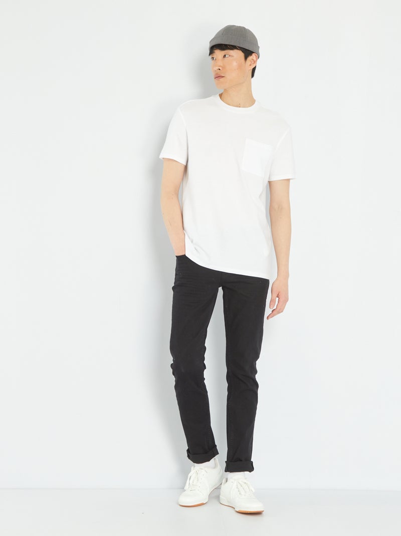 Calças de ganga slim  - L32 PRETO - Kiabi