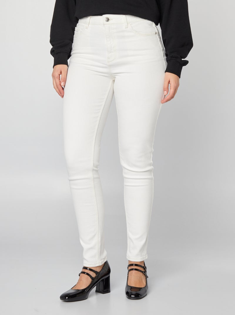 Calças de ganga slim - L34 BRANCO - Kiabi