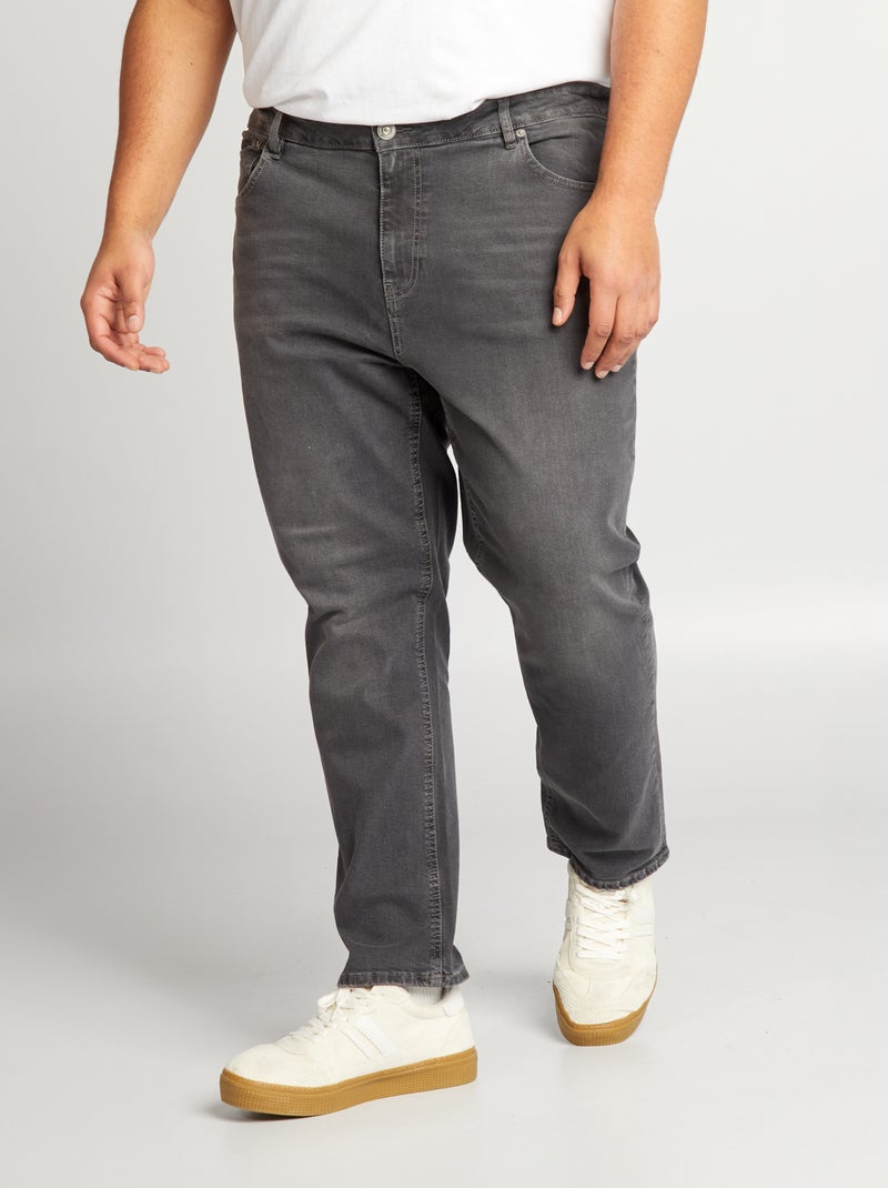 Calças de ganga slim com 5 bolsos - L30 CINZA - Kiabi